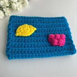 Blue Raspberry Lemon Crocheted Bag